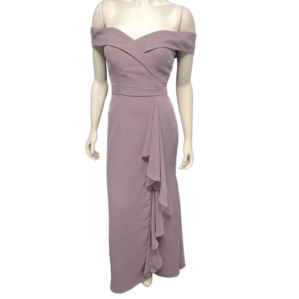 NWT JJ’s House Light Purple Bridesmaid Dress Formal Gown Maxi Prom Off Shoulder
